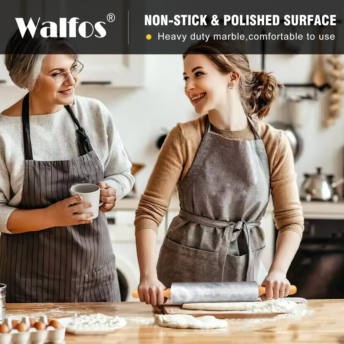 360-degree rolling action with stainless bearings for even dough pressure