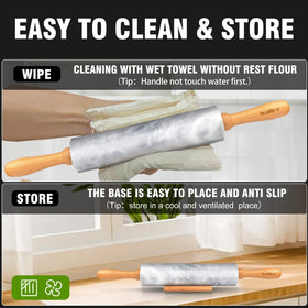 Hefty 2.7-pound marble rolling pin provides stable rolling
