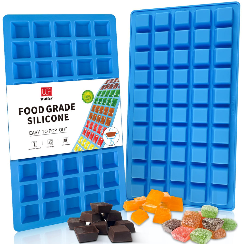 Walfos mini square terrace molds front view showing non-stick silicone for easy release