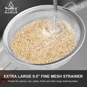 Walfos multi-use sieve suitable for sifting and rinsing various ingredients