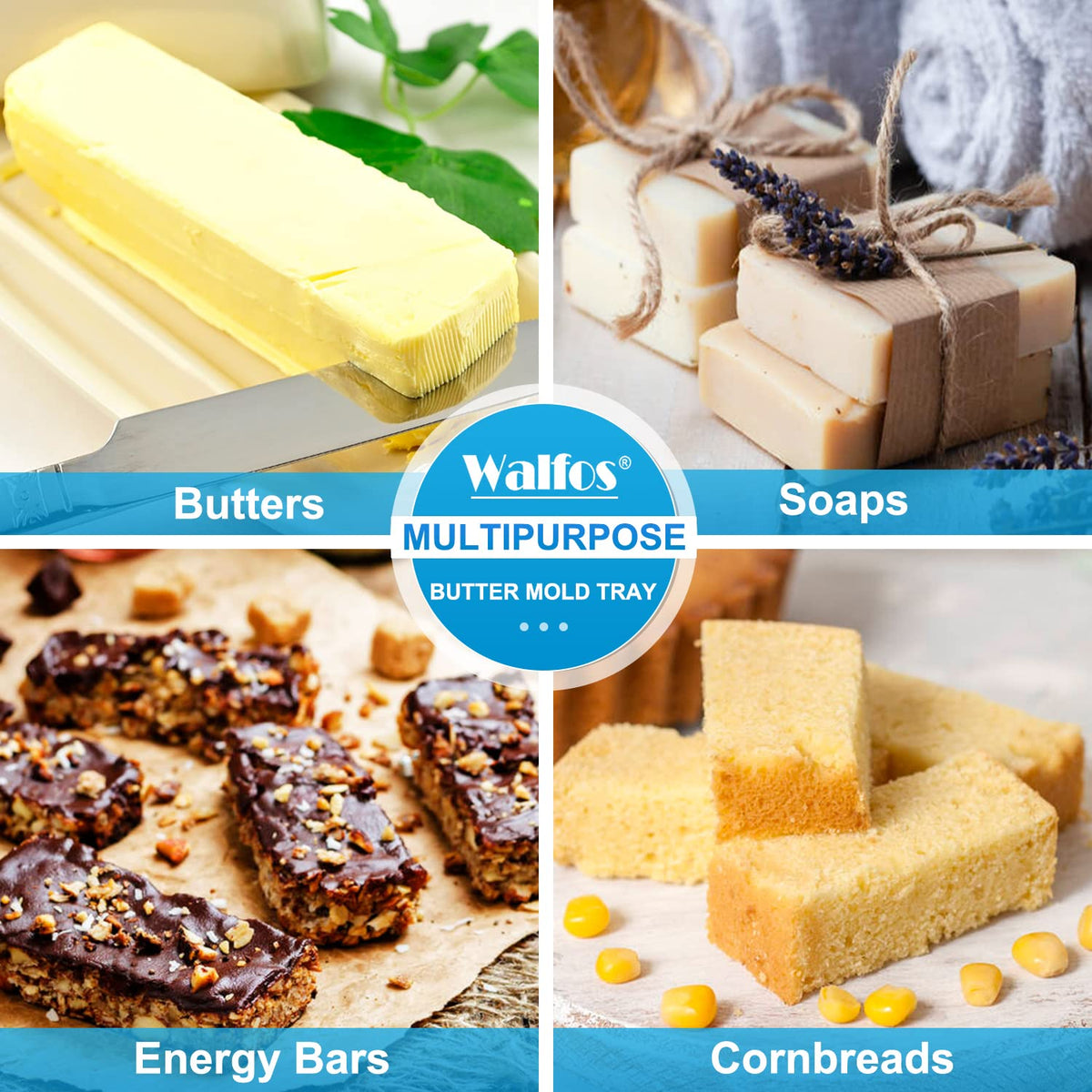Walfos multiuse silicone mold suited for energy bars and soaps