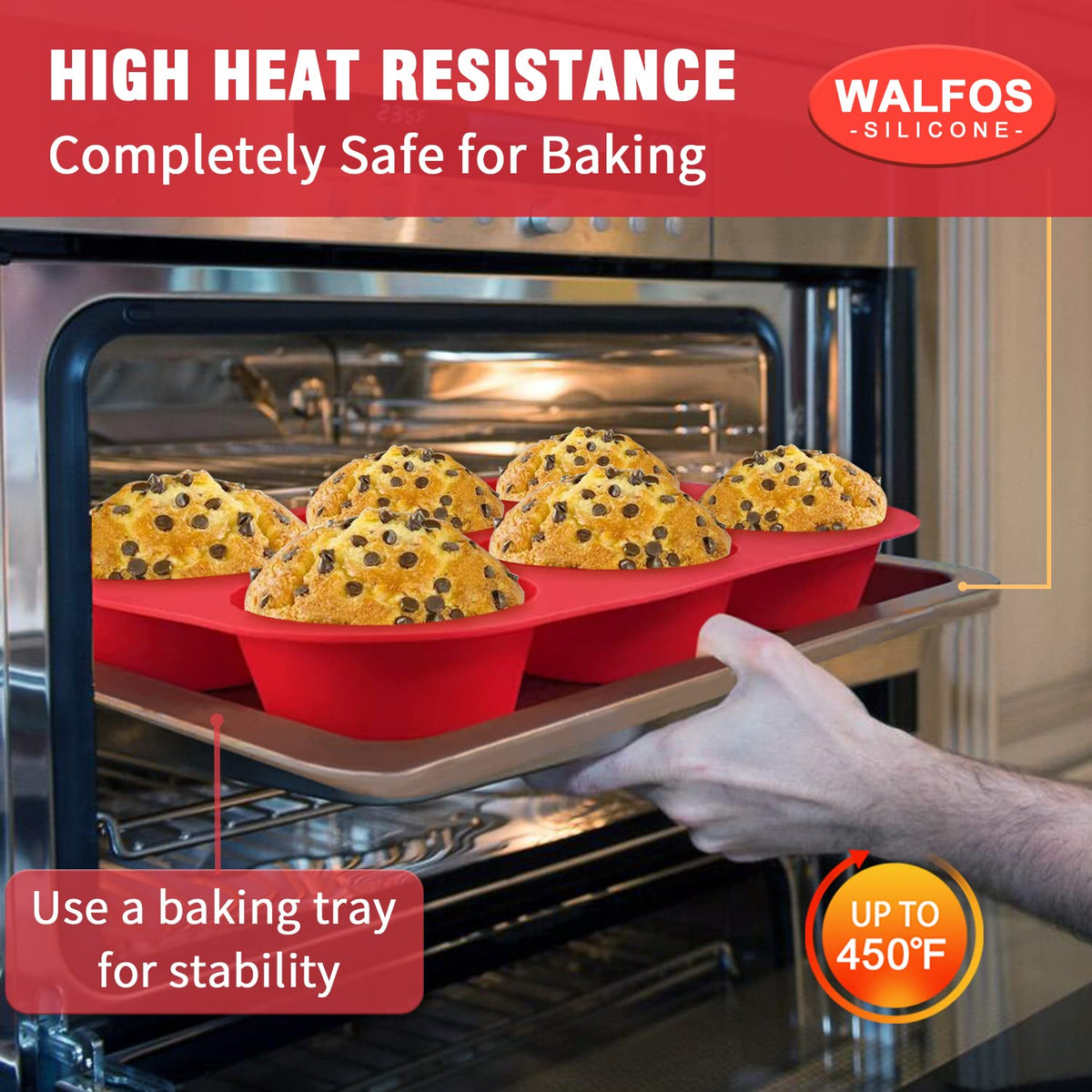 Walfos silicone Texas muffin pan ideal for egg muffins and cupcakes