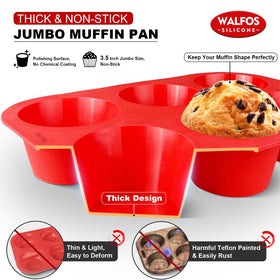 Walfos silicone Texas muffin pan demolds muffins effortlessly for quick snacks