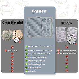 Walfos silicone trivet used as a drying mat for dishes after washing