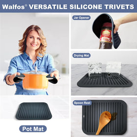 Walfos silicone trivet flexible for pots and pans in the kitchen
