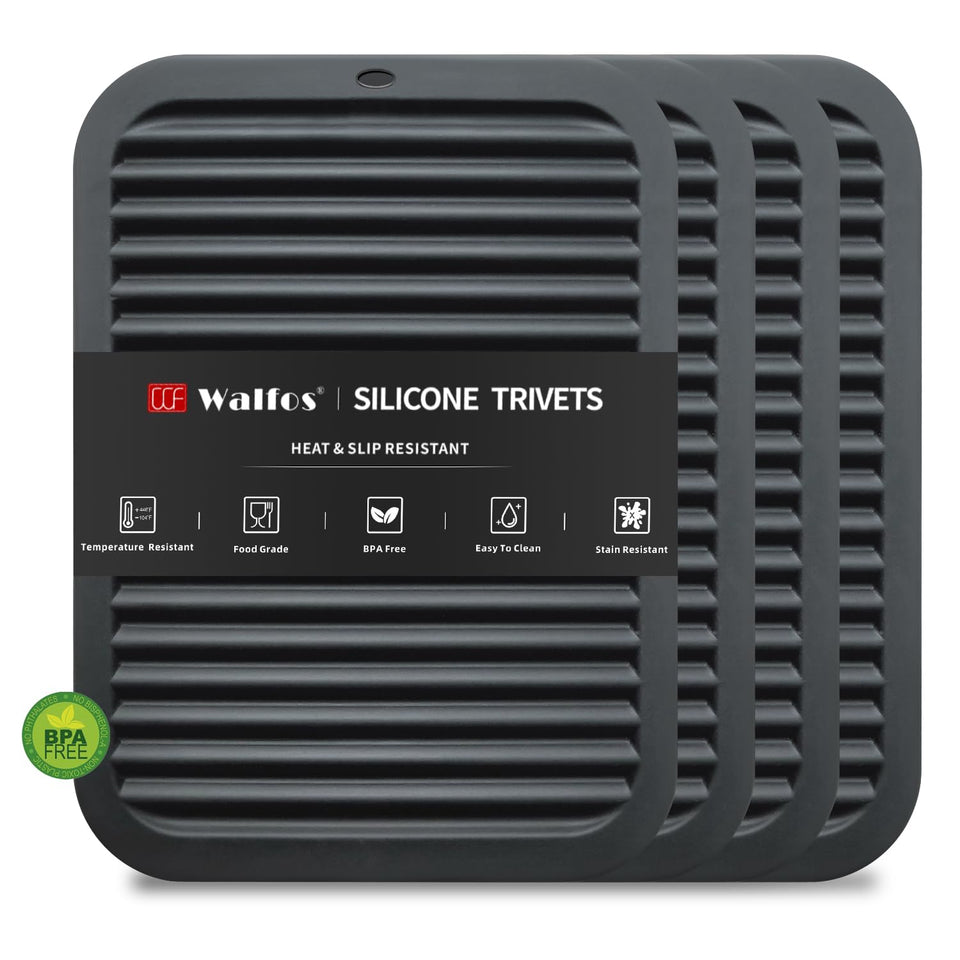 Walfos silicone trivet heat-resistant up to 446°F protects kitchen surfaces