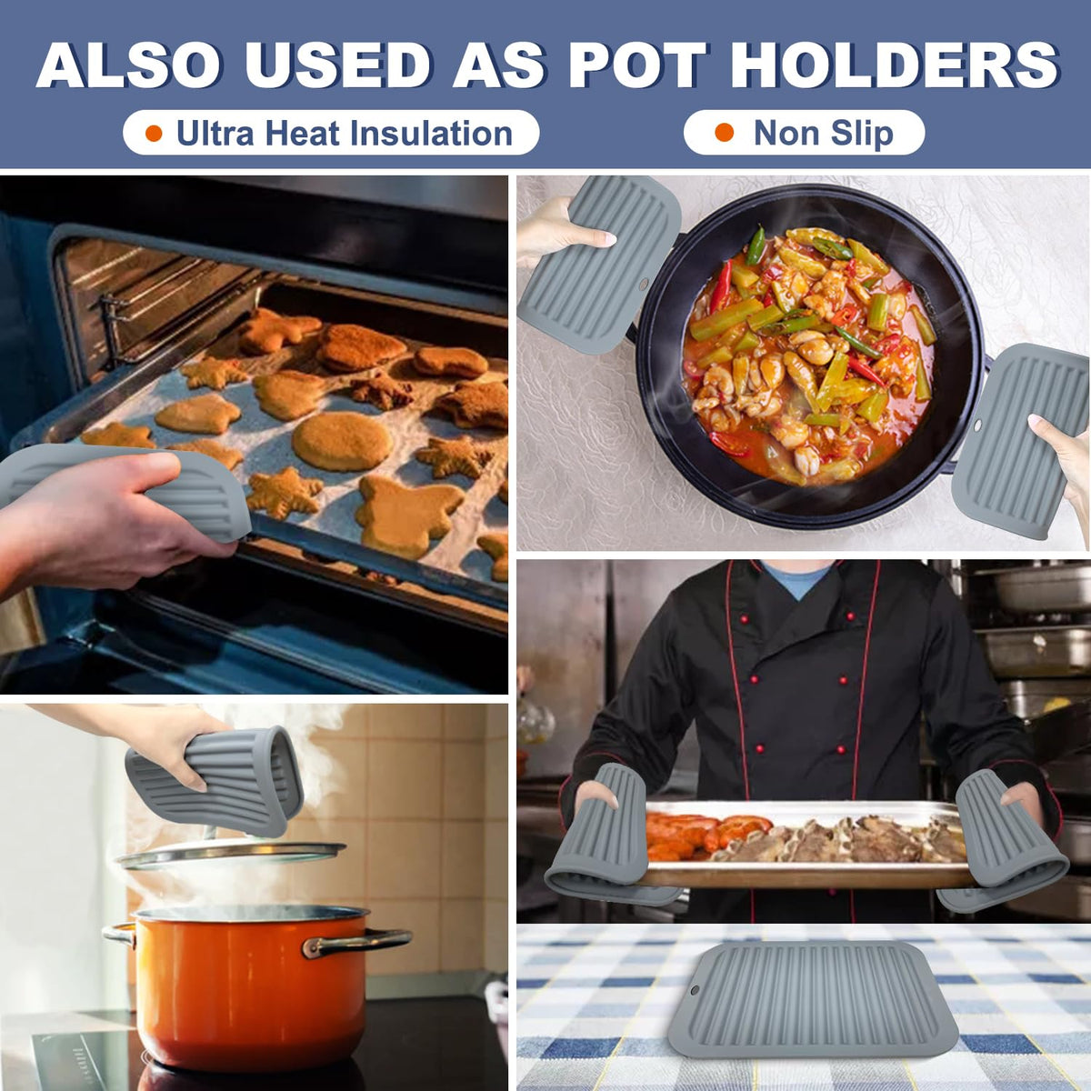 Walfos silicone trivet shows non slip grip for safe handling of pans