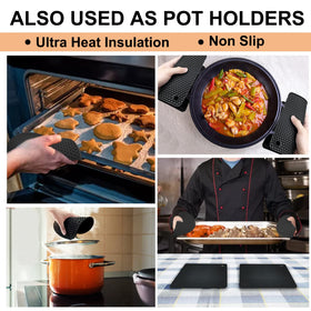 Walfos round silicone trivet used as a hot pot mat.