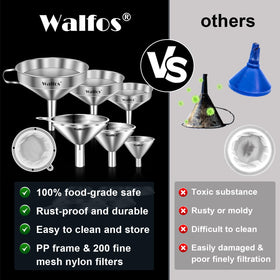 Walfos stackable funnels keep the kitchen organized