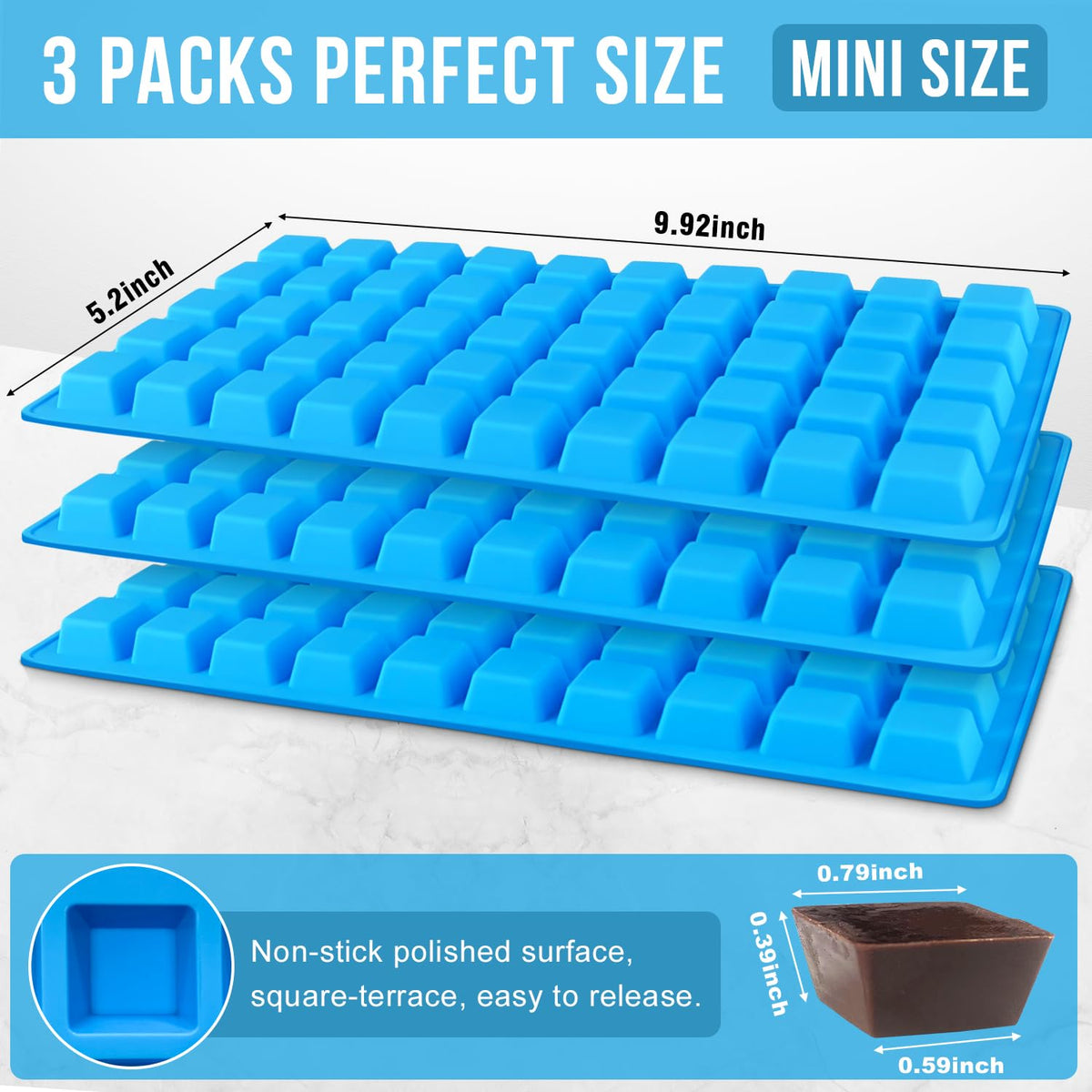 Walfos two-pack set of 50-cavity molds for versatile candy and chocolate making