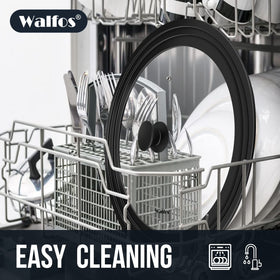 Walfos universal-fit lid works with 13- to 15-inch cookware.