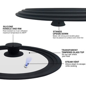 Walfos universal lid close-up of tempered glass for clear monitoring