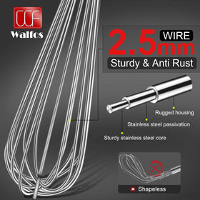 Walfos whisk with sealed handle design prevents water entry.