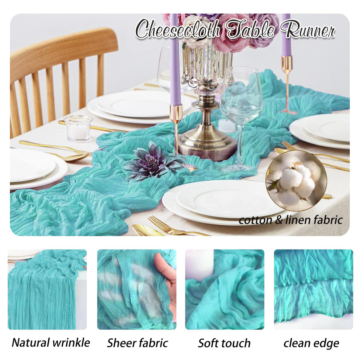 Waligoy boho gauze table runner adds vintage elegance to events
