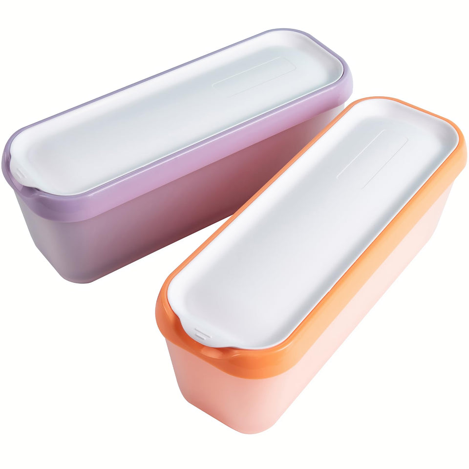 Wall Qmer 1.6qt orange-lid ice cream tub preserves flavor and fits fridge door.