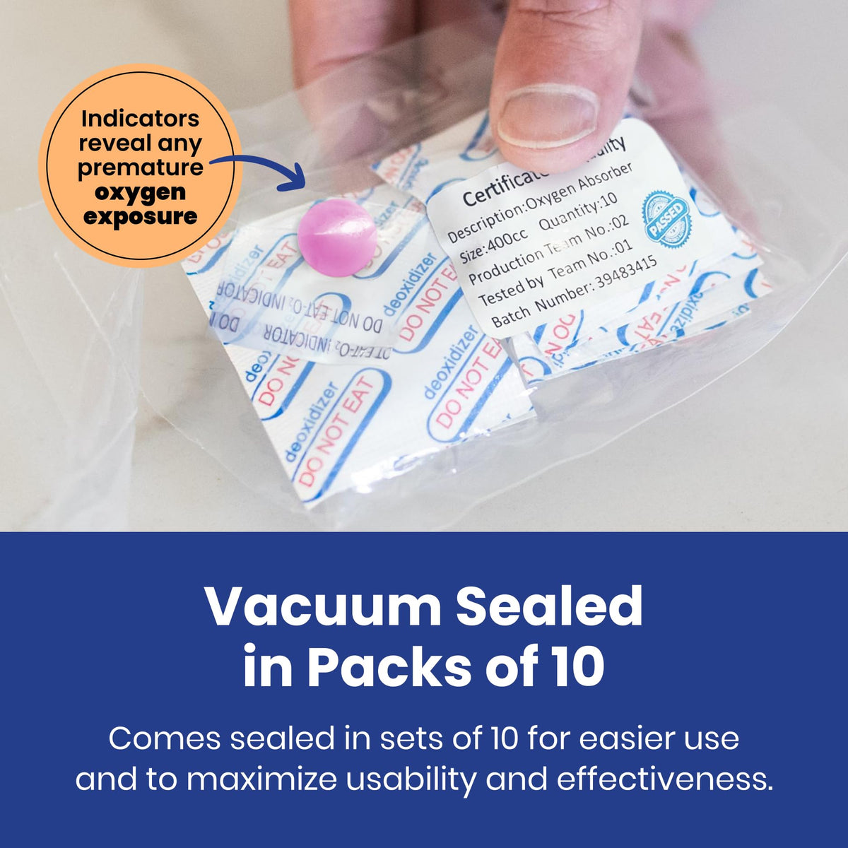 Wallaby 1-gallon Mylar bag ready for dry foods preservation with absorber inside.