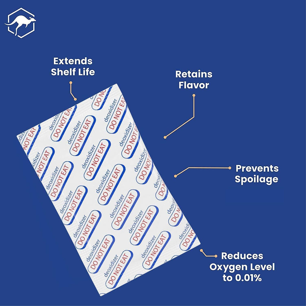 Wallaby oxygen absorbers in a Mylar bag help maintain staple freshness