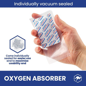 Wallaby outer storage bag with zipper for organizing oxygen absorber packs