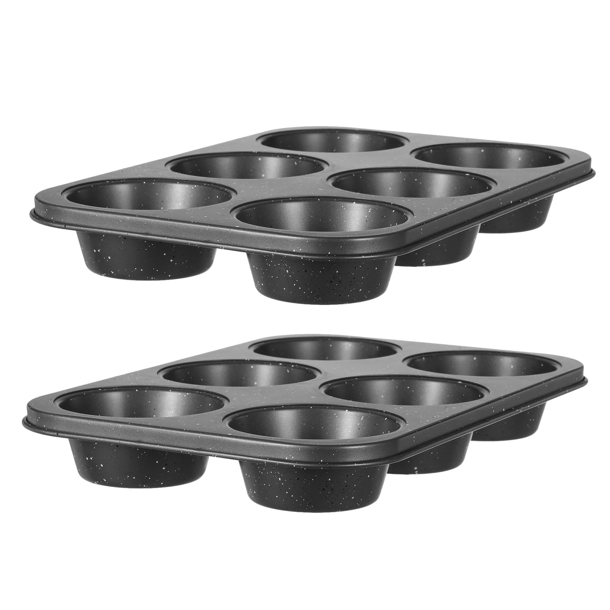 Walooza jumbo muffin pan, top view, shows six large cups for bakery-style muffins