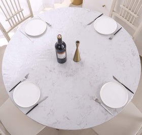 Walrus easy-clean tablecloth wipes clean quickly after meals.