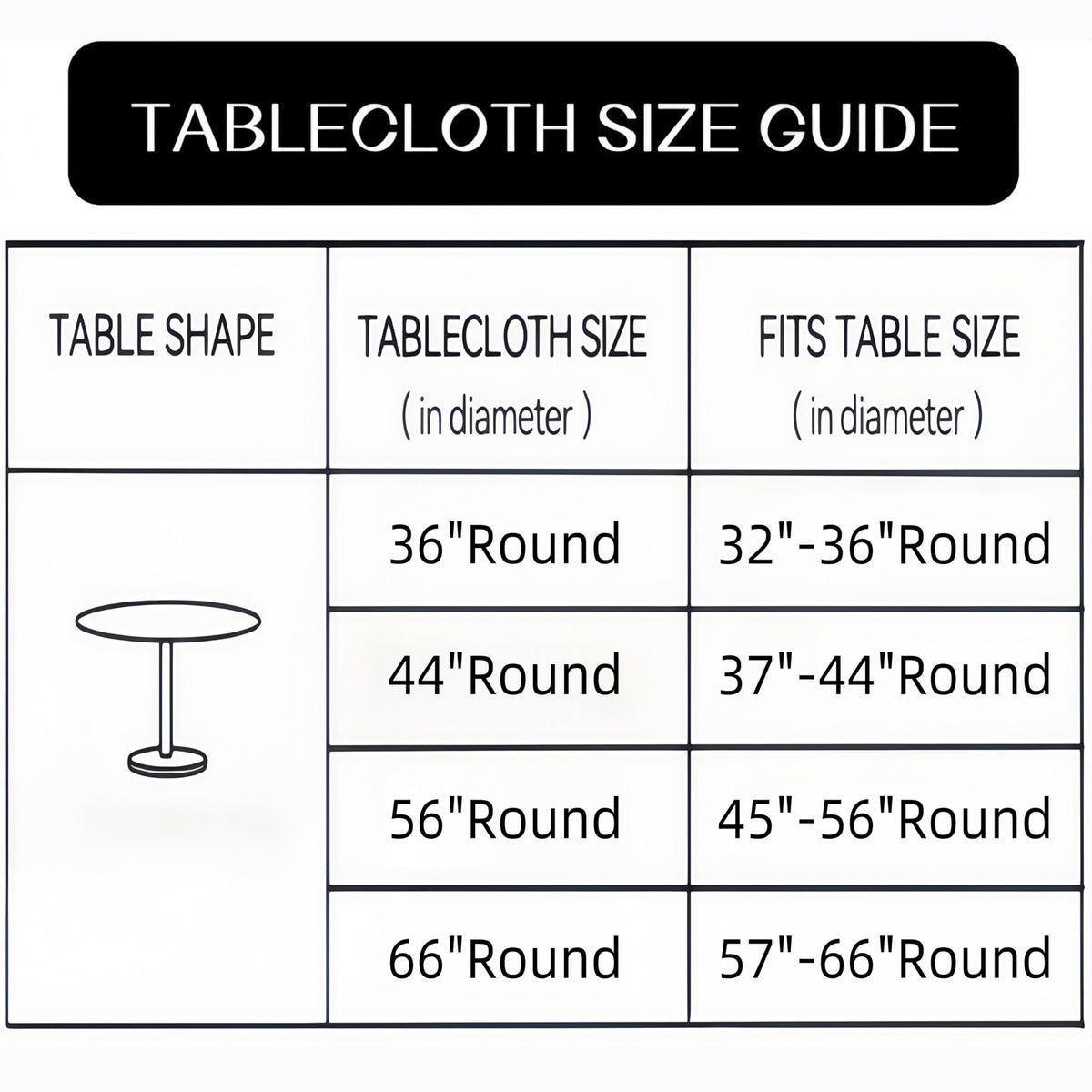 Walrus elastic-edge round tablecloth provides a snug fit for round tables.