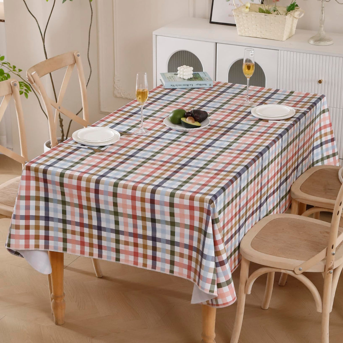 Walrus flannel-backed tablecloth showing soft backing and stability on a table