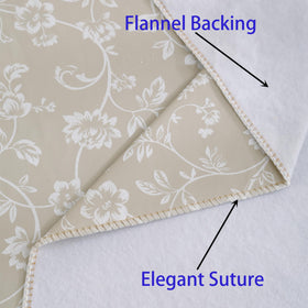 Walrus flannel-backed beige floral pattern adds warm, classic style.