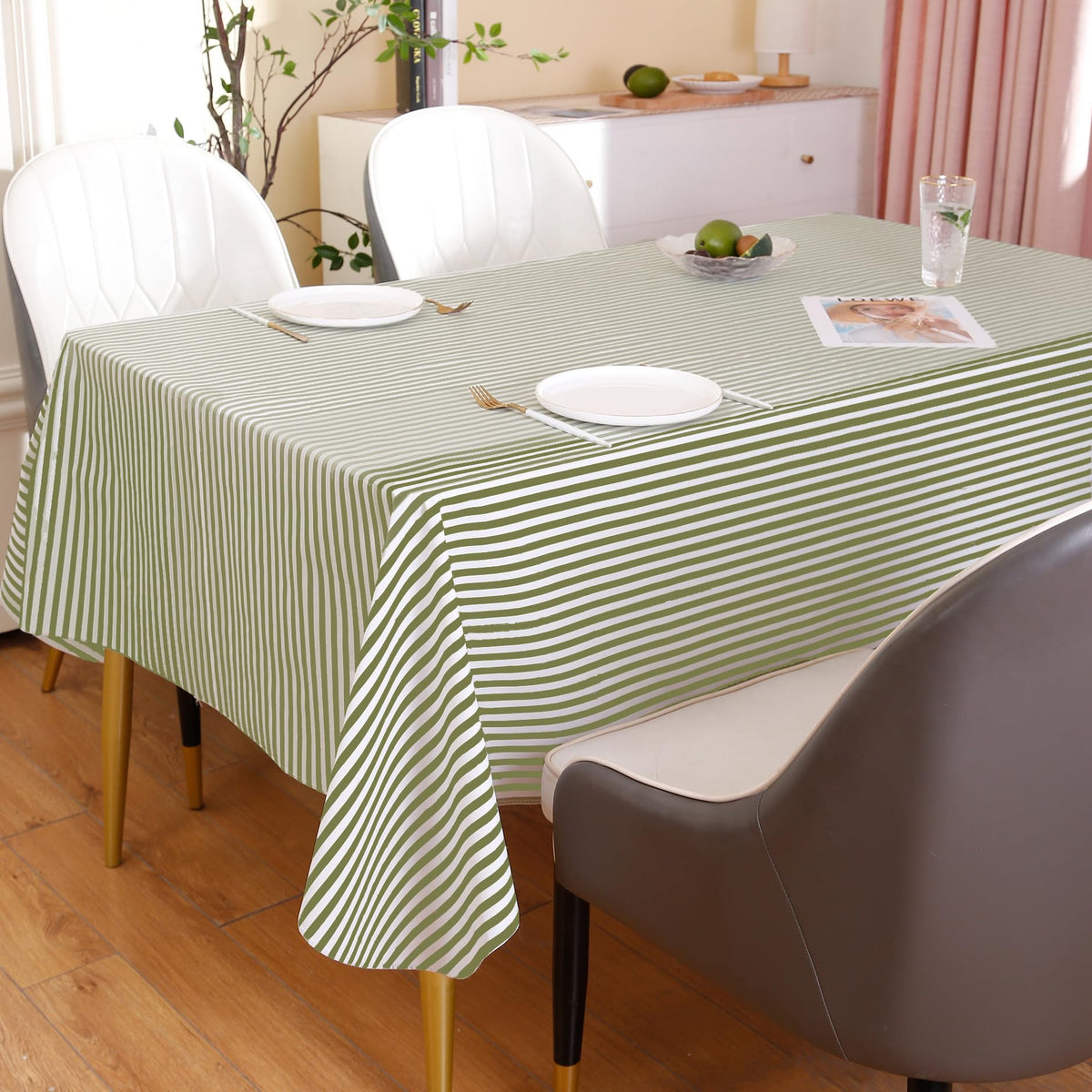 Walrus indoor-outdoor tablecloth versatile for patios and kitchens.