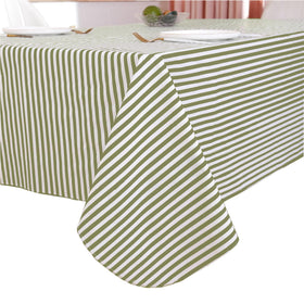 Walrus heavy-duty vinyl tablecloth in stripe pattern protects surfaces from spills
