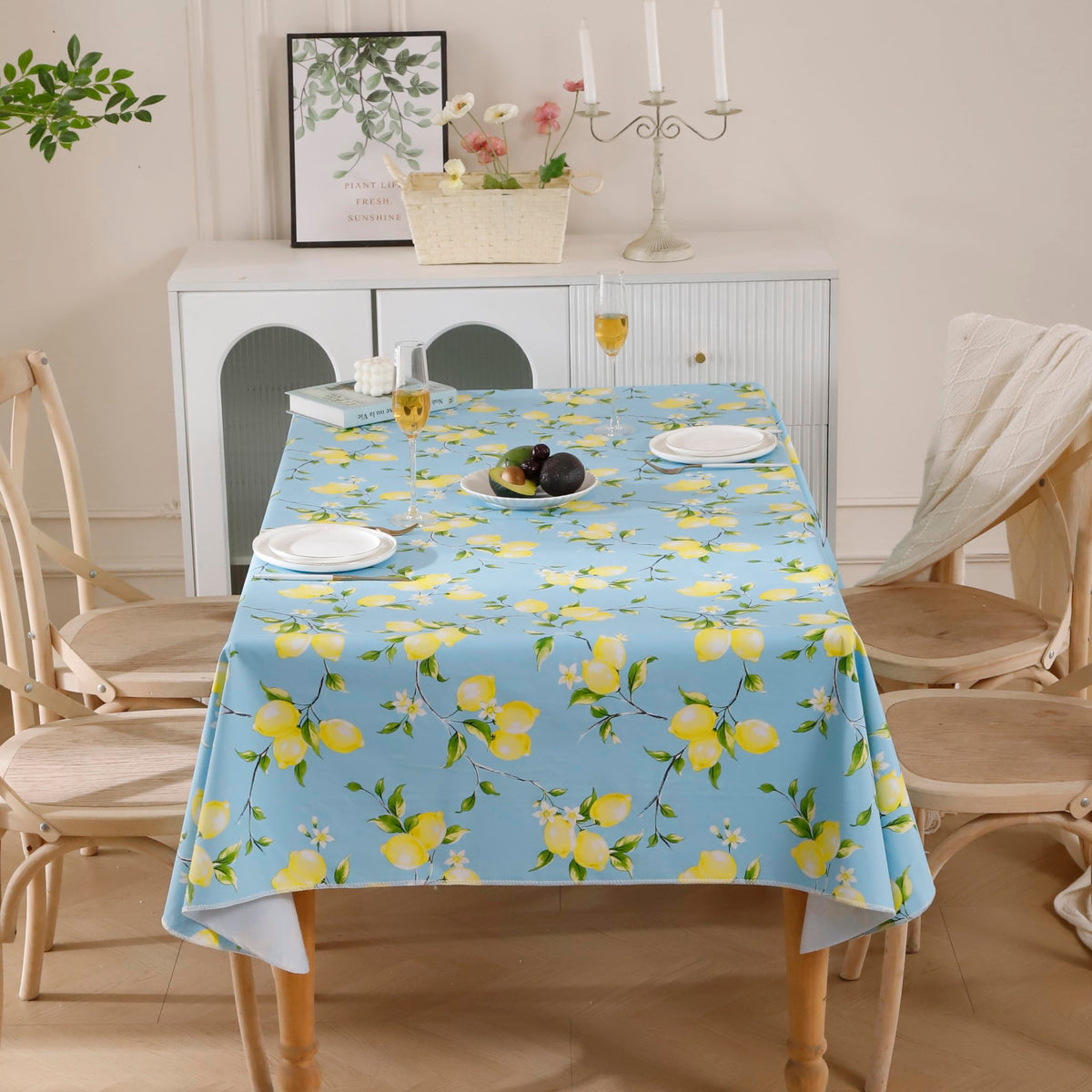 Walrus lemon table cover elevates any dining setup.