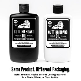 Walrus Oil wood-wax-tin provides protective finish for cutting boards and utensils.