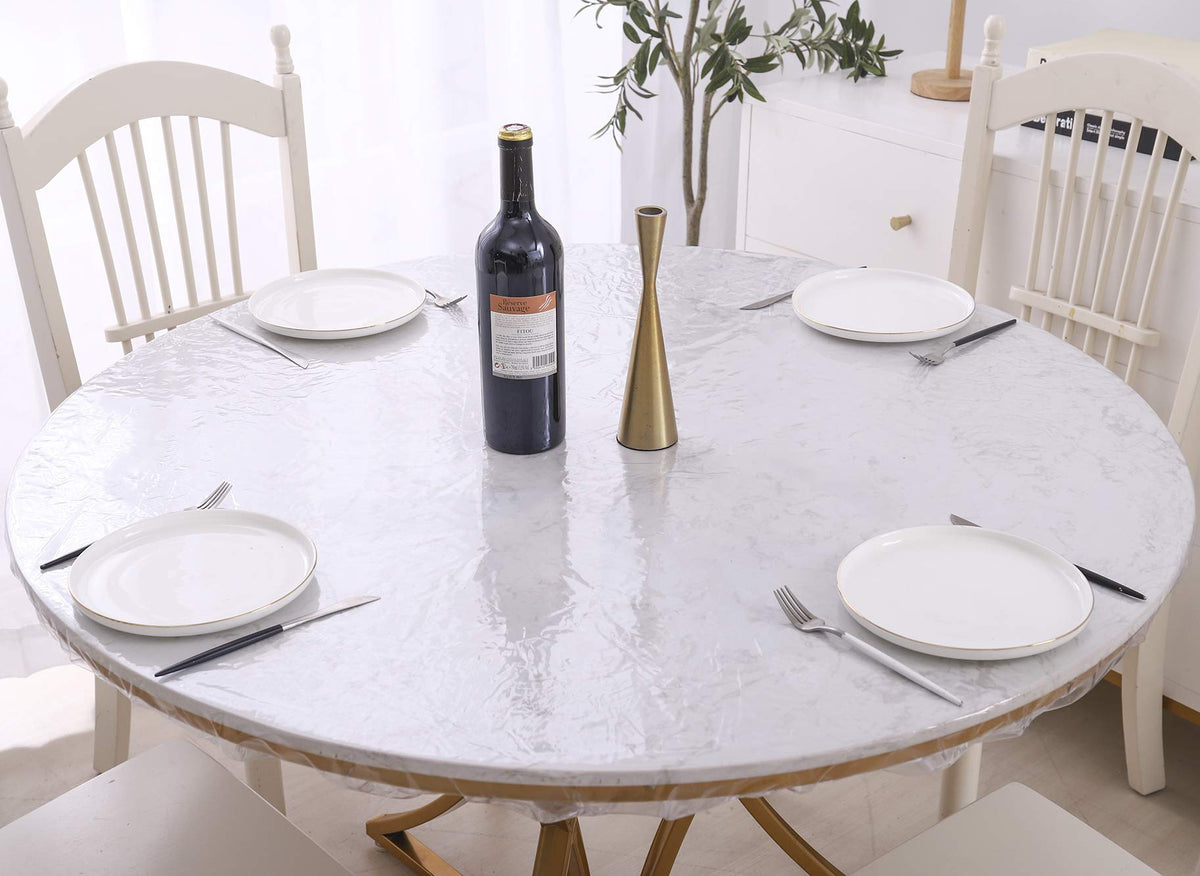Walrus Clear Tablecloth enhances dining aesthetics while guarding the table.