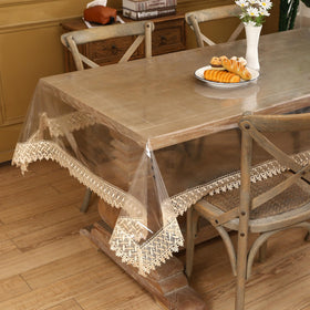 Walrus dining protector lets table details show through while shielding from messes.