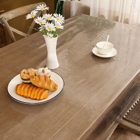 Walrus easy-clean tablecloth wipes clean quickly after meals.