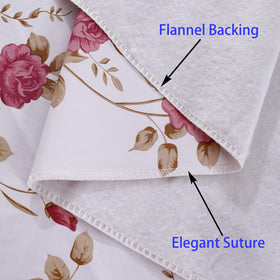 Walrus tablecloth with flannel backing adds warmth and protection for family gatherings.