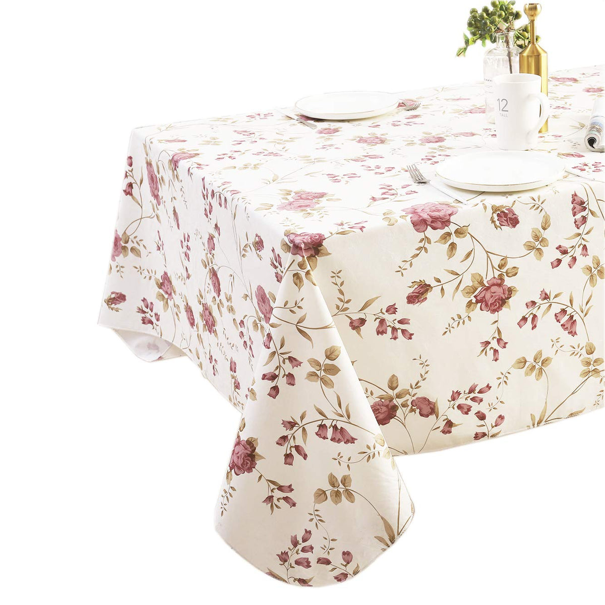Walrus tablecloth resists stains and cleans quickly after meals