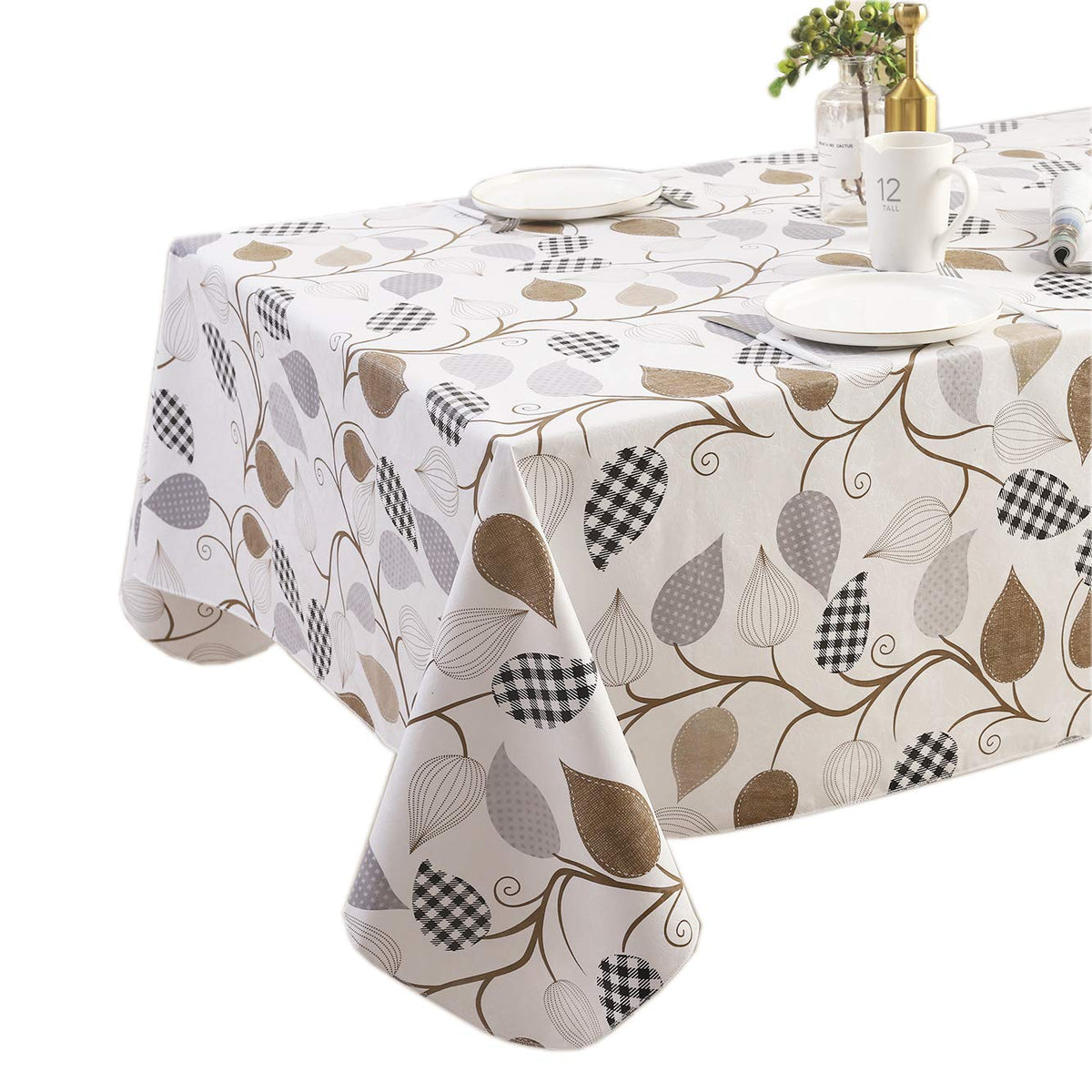 Walrus tablecloth surface is stain-resistant and wipe-clean for daily dining.