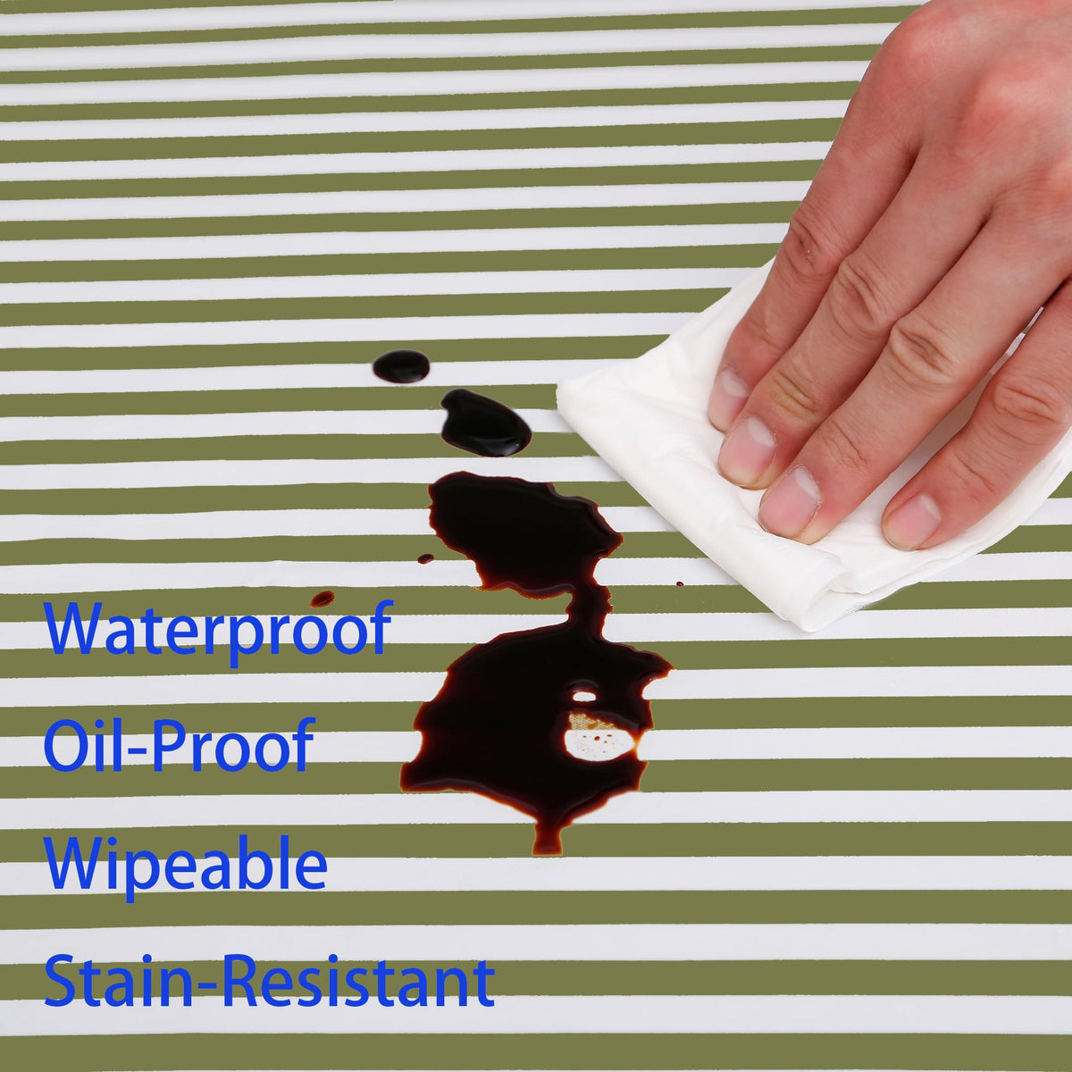 Walrus waterproof tablecloth keeps surfaces clean during outdoor dining