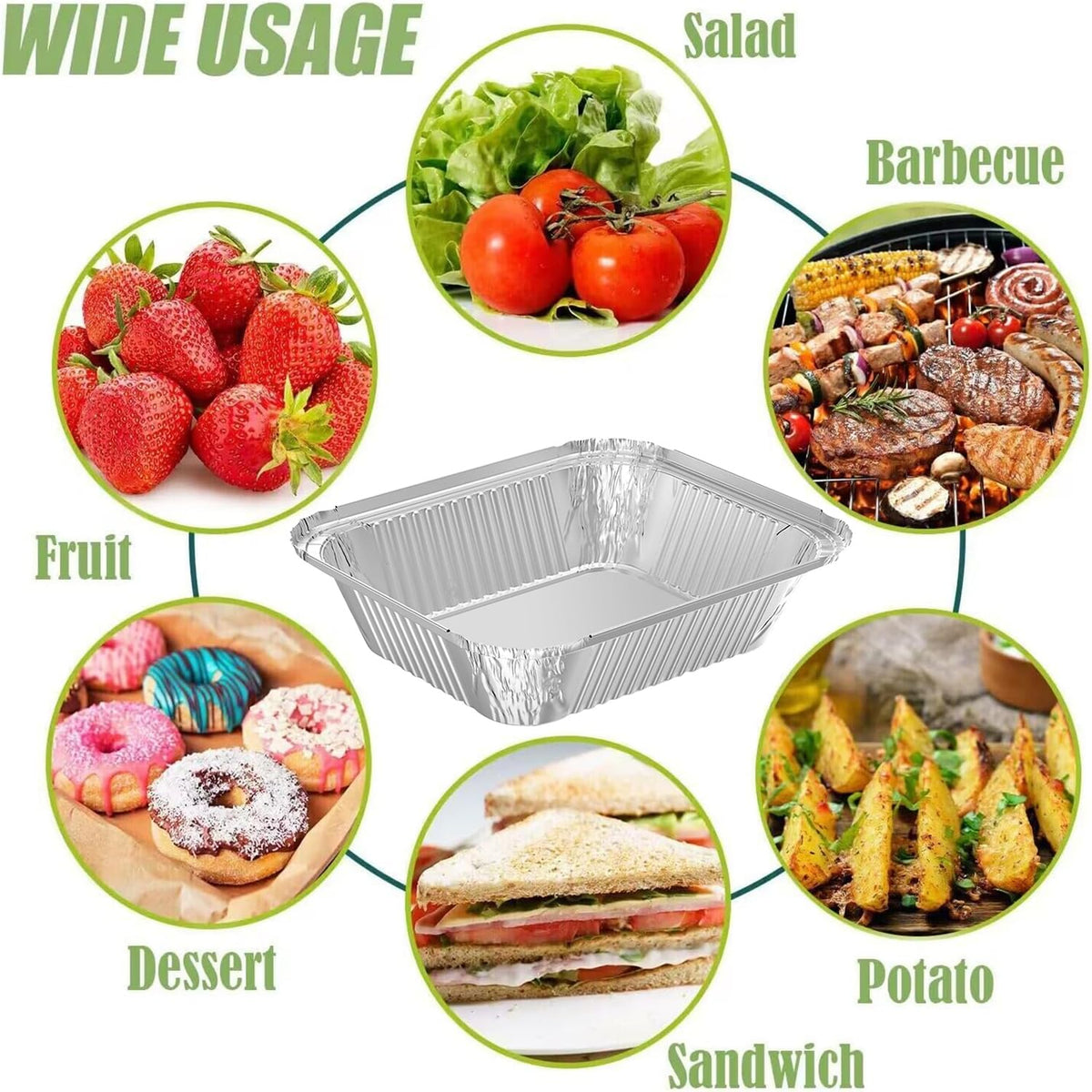 WANBAO 8-3x6-inch disposable foil pans ideal for quick meal prep.