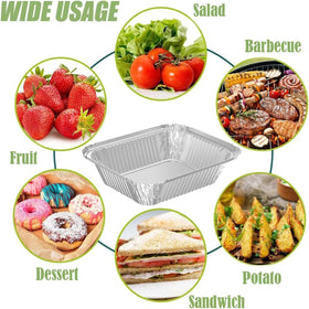 WANBAO 8-3x6-inch disposable foil pans ideal for quick meal prep.