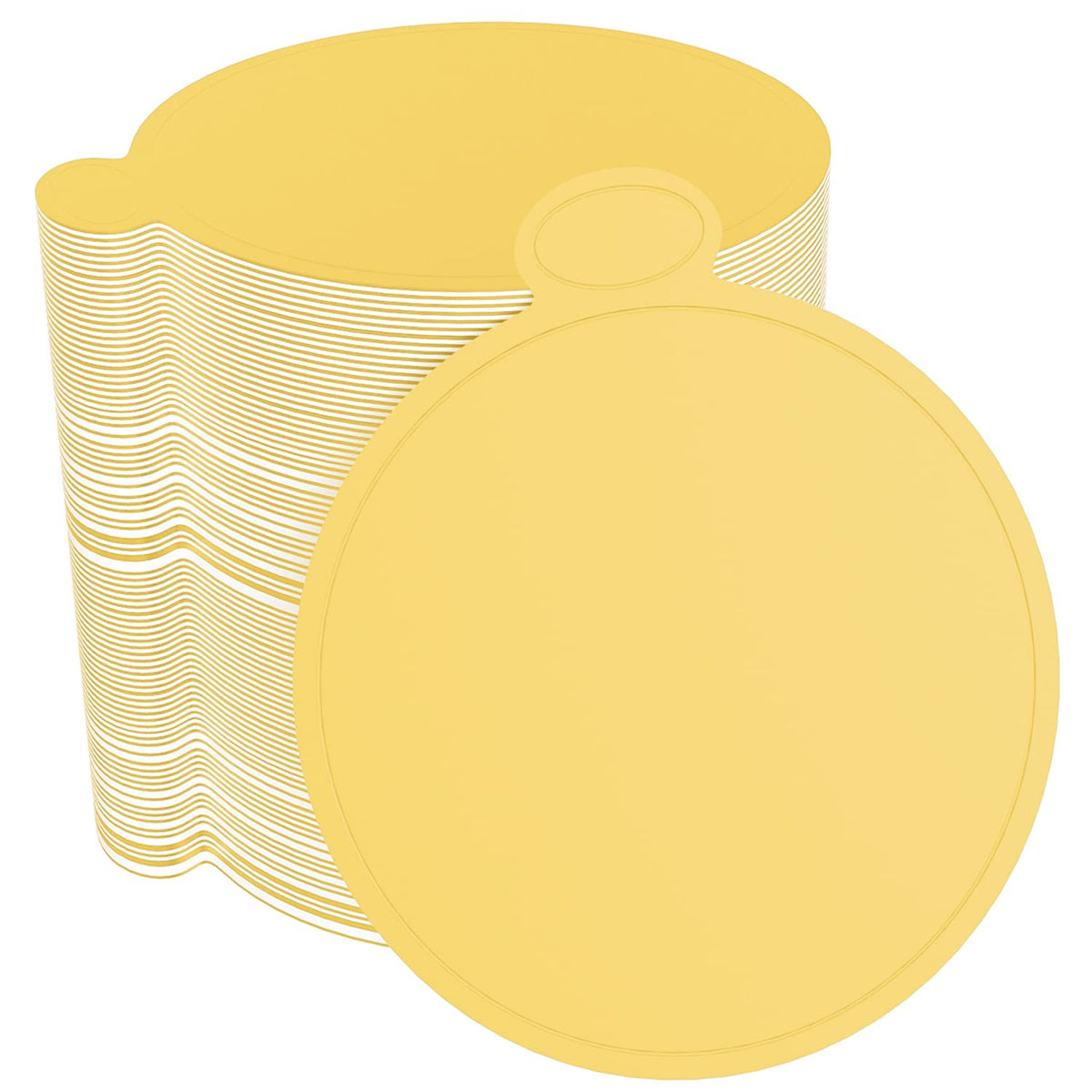 Wanbao gold 4inch mini cake board with handle for easy cake transfer.