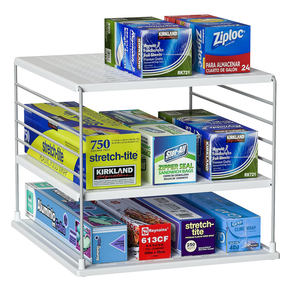 WANCHIY upgraded cabinet organizer with divided compartments for tidy storage