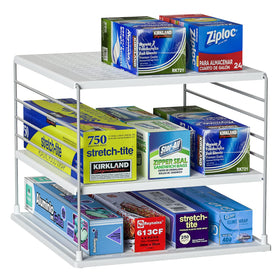 WANCHIY upgraded cabinet organizer with divided compartments for tidy storage