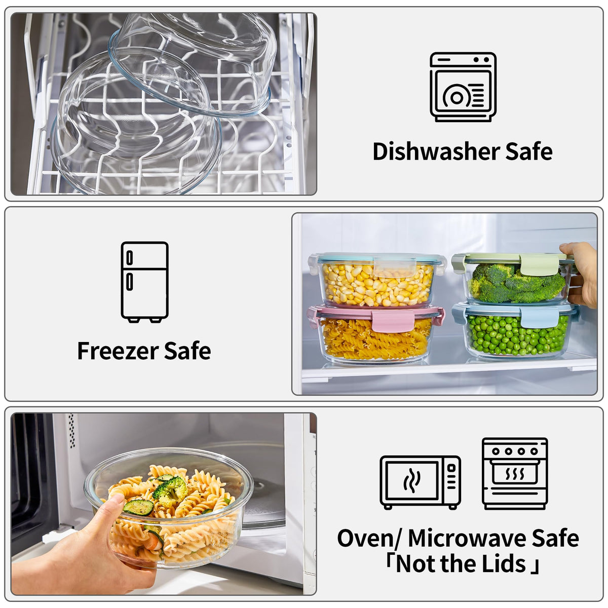 Wancilock glass containers in the fridge for meal prep and leftovers