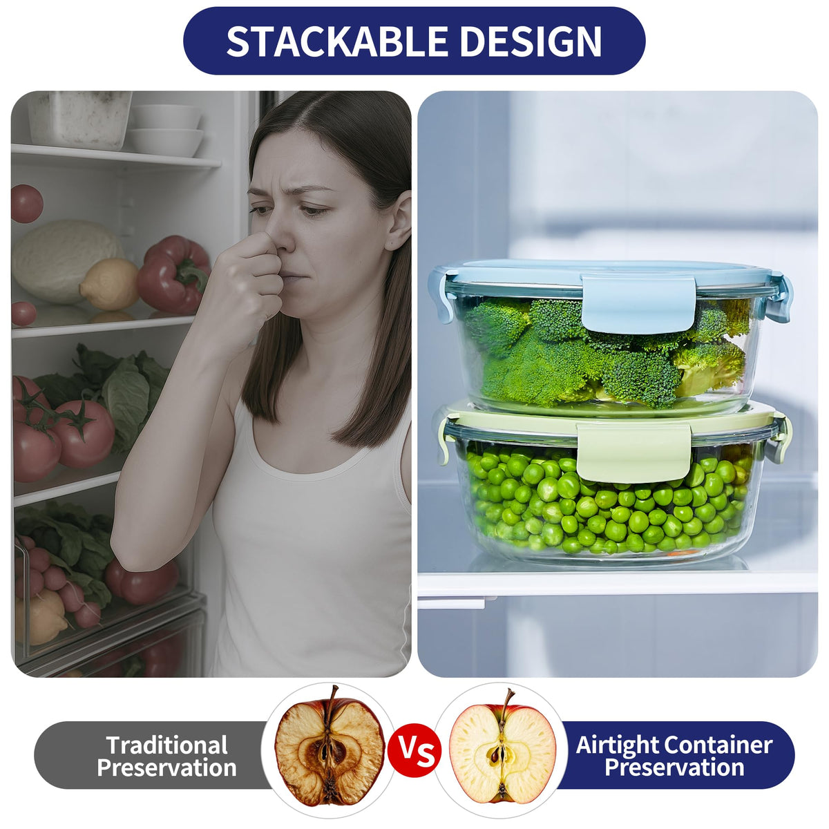 Wancilock glass containers safe for microwave reheating