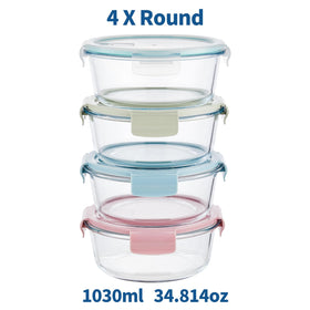 Wancilock 4-cup round containers with a stackable design save space