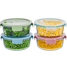 Wancilock round glass containers with airtight lids keep leftovers fresh