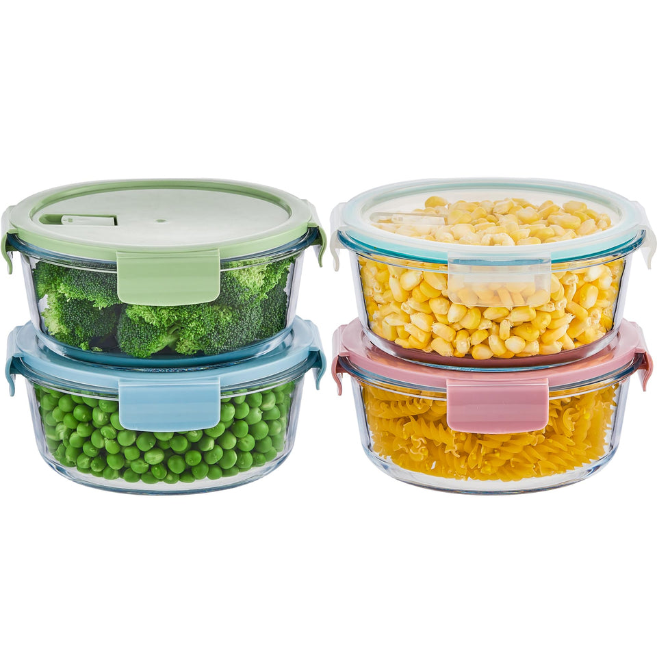 Wancilock round glass containers with airtight lids keep leftovers fresh
