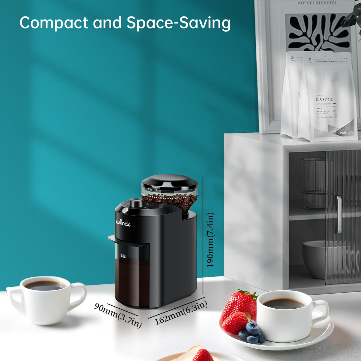 Wancle grinder cleaning container with brush and anti-static surface.