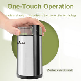 Wancle compact design saves counter space for grinding beans and spices.